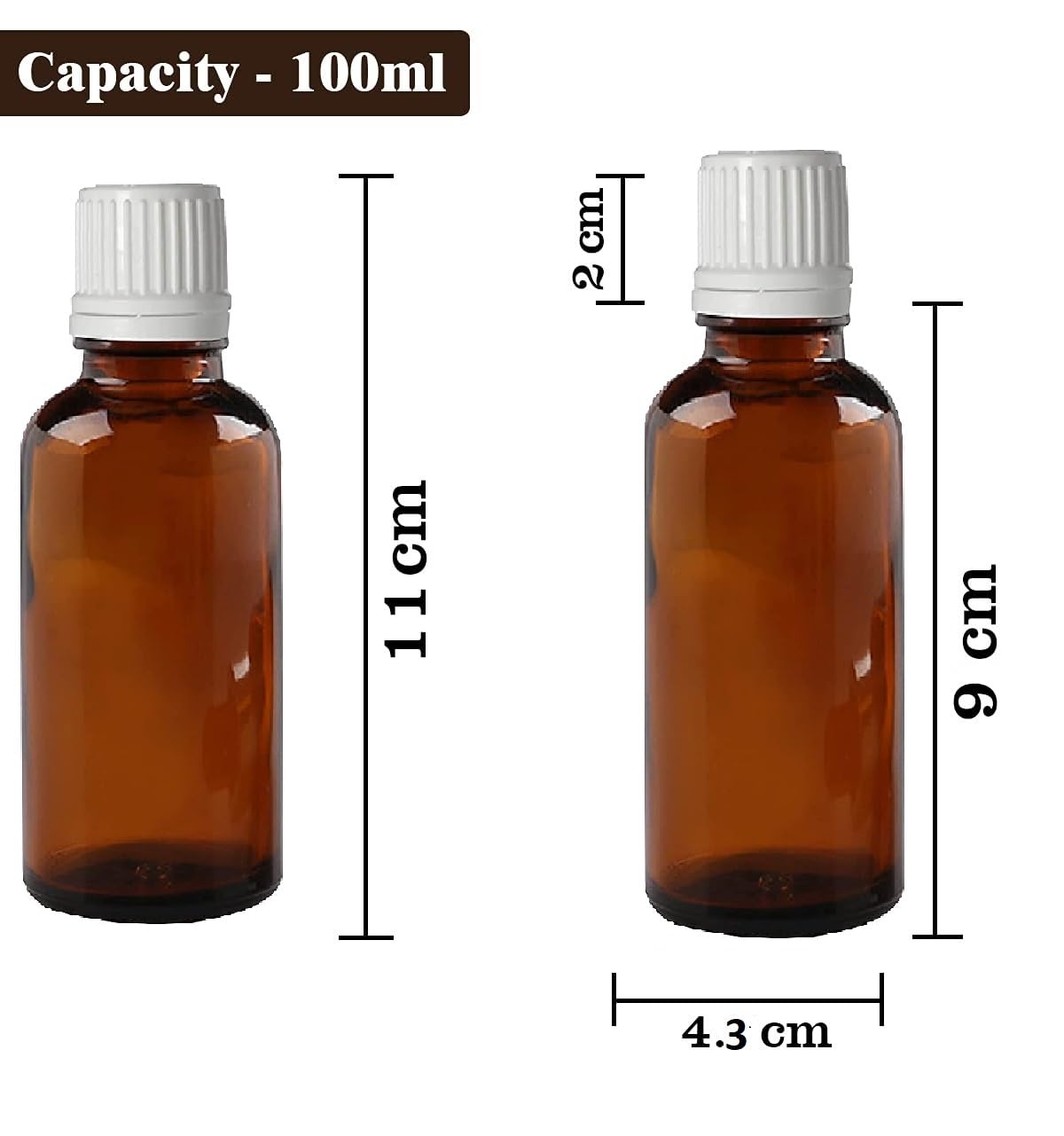 Premium 100ml Amber Glass Bottles (Set of 3) with Leakproof Euro Dropper & White Cap - Perfect for Essential Oils, Perfumes, Medicines, DIY Projects | Aromatherapy, Homeopathy & Travel-Friendly Storage Solution