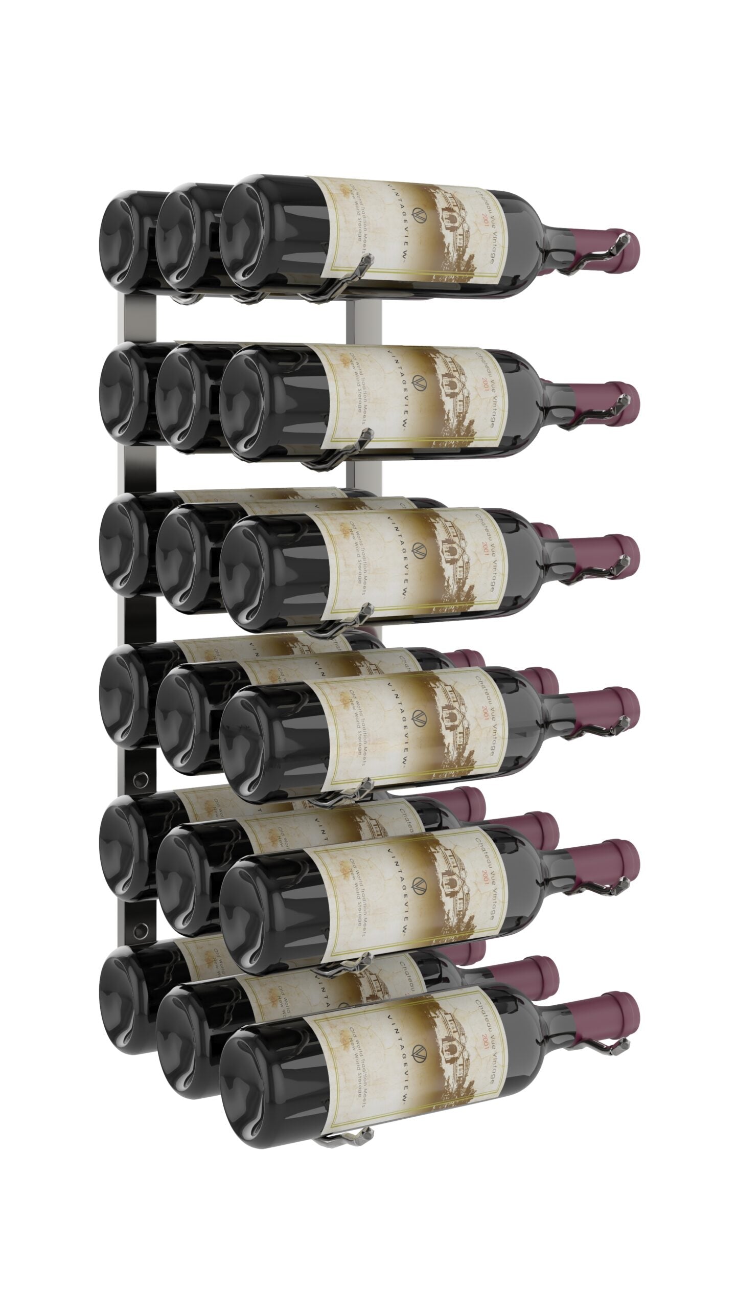 VintageView Wall Mounted Wine Rack - Holds 6 to 18 Bottles (2 Feet) - Perfect for Kitchen, Dining Room & Home Bar Storage