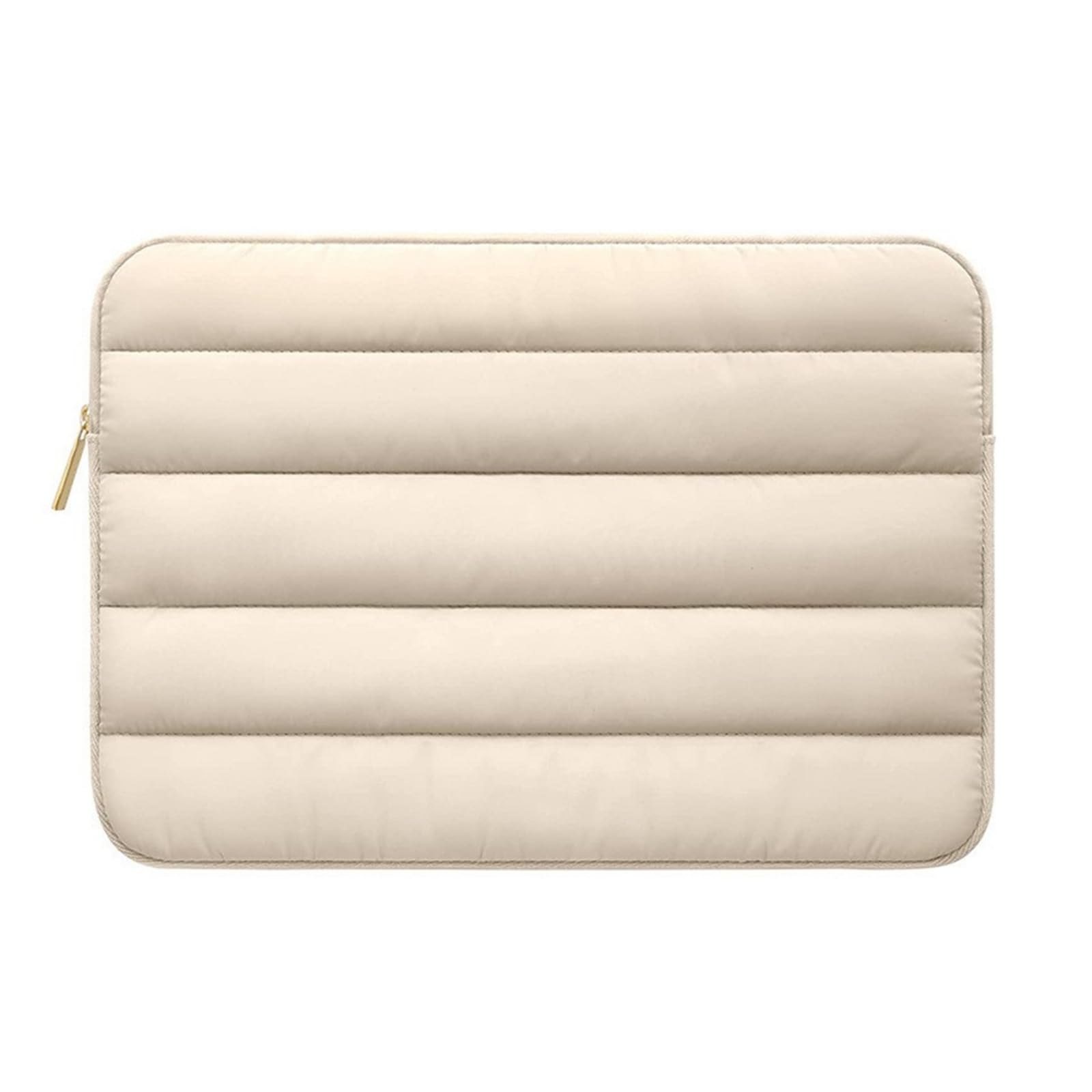 Premium Puffy Laptop Sleeve for 13.3 Inch MacBook Air/Pro - Soft Protective Carrying Case with Padded Interior, Lightweight & Water-Resistant - Perfect for Travel, Office & School (Beige)