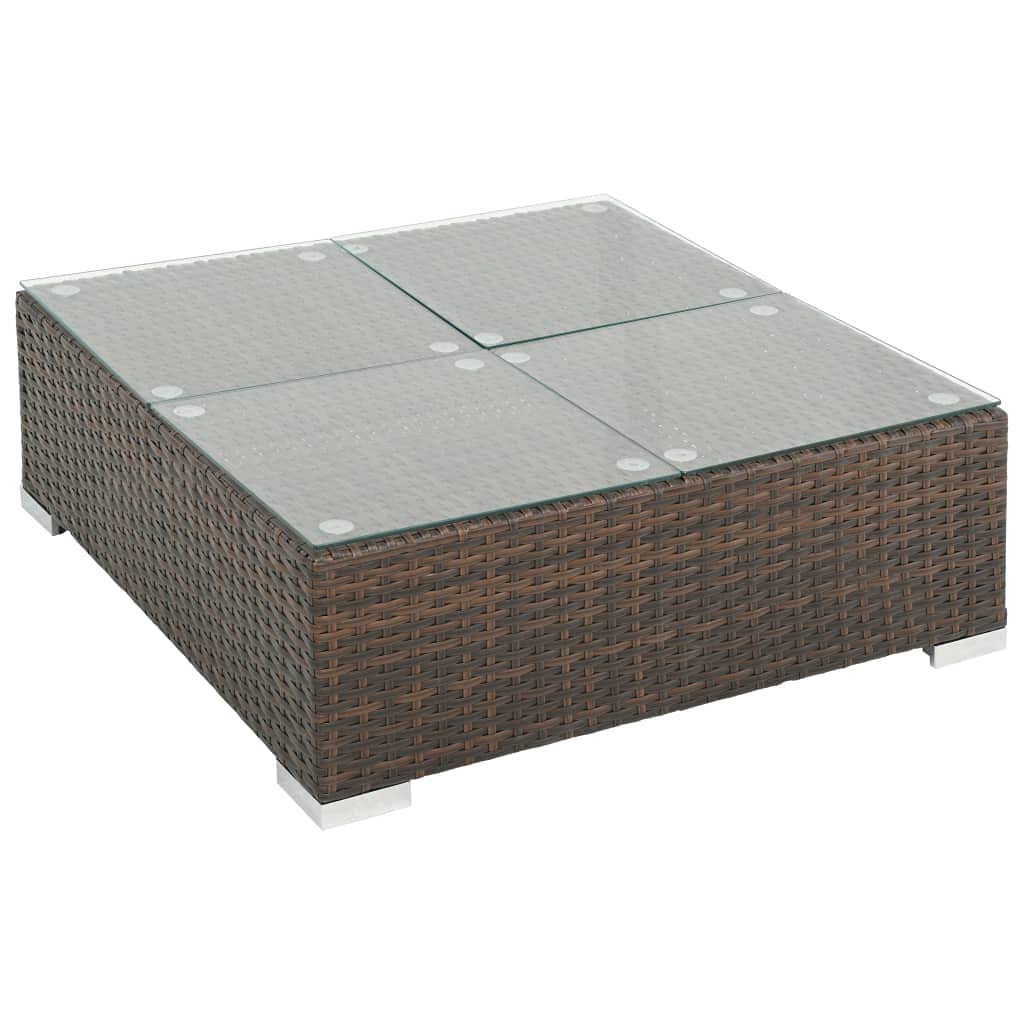 8-Piece Brown Poly Rattan Garden Lounge Set with Cushions - Outdoor Patio Sectional Sofa & Wicker Furniture for Backyard, Poolside or Terrace Relaxation