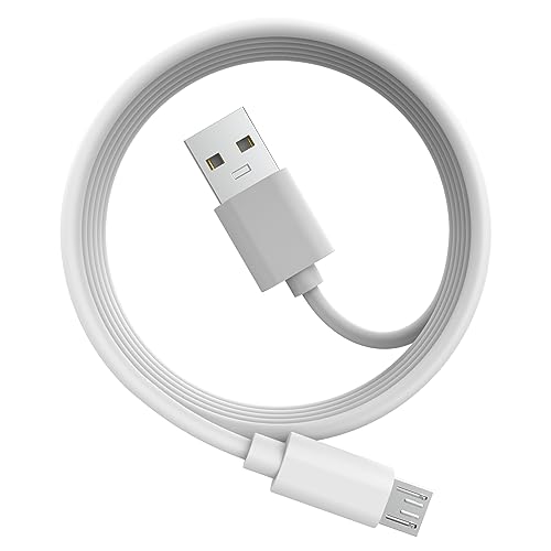 6ft Micro USB Charger Cable Fast Charging & Data Sync Compatible with Kindle Fire Tablets (1st-8th Gen) & Kindle Paperwhite (1st-4th Gen, 10th Gen) - Durable White Charging Cord for Home, Office & Travel Use