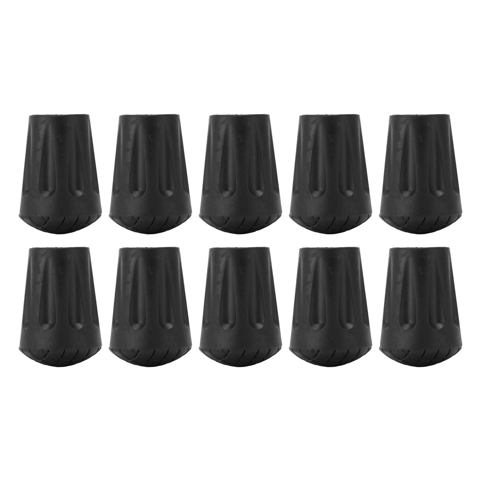 Non-Slip Rubber Walking Cane Tips - 10pcs Universal 11mm Hole Diameter Round Head Foot Covers for Hiking, Trekking & Elderly Support - Prevent Falls on Ice, Snow & Wet Surfaces