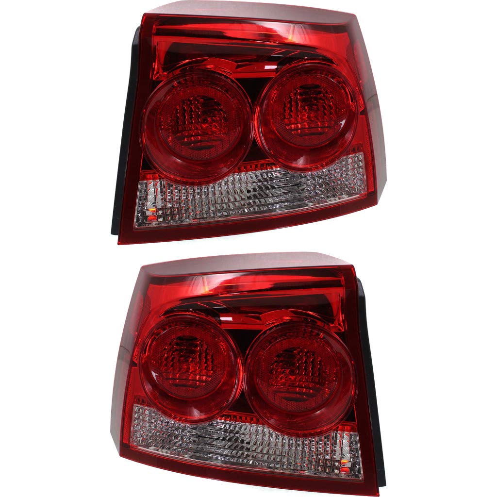 2009-2010 Dodge Charger Replacement Rear Tail Lights Pair - Driver & Passenger Side (CH2800195 CH2801195) - Compatible with 4806449AC 4806448AC - Perfect for Car Restoration & Nighttime Safety Upgrades