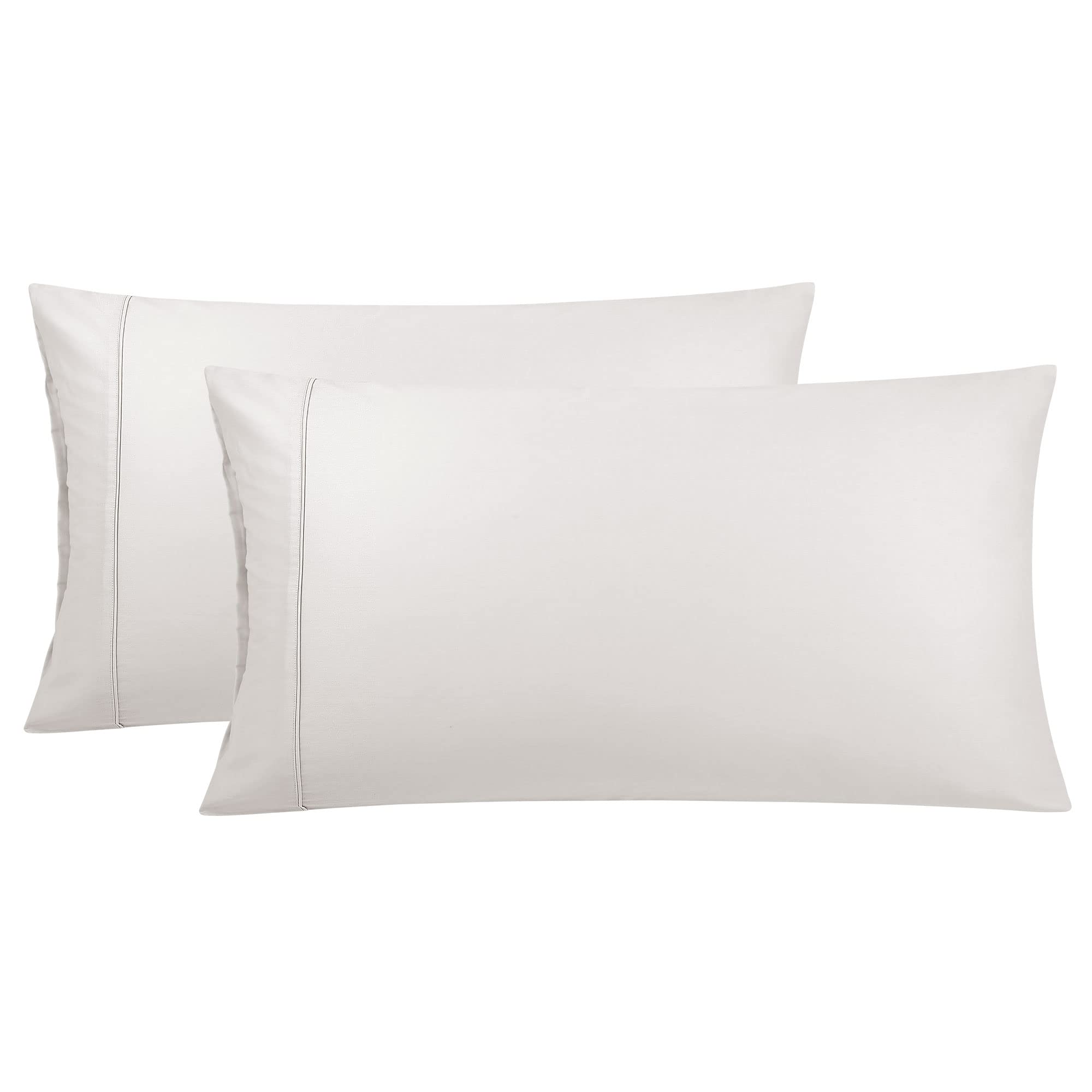 Premium King Size Pillow Cases Set of 2 - 100% Cotton Super Soft Pillow Covers with Zipper Closure (20