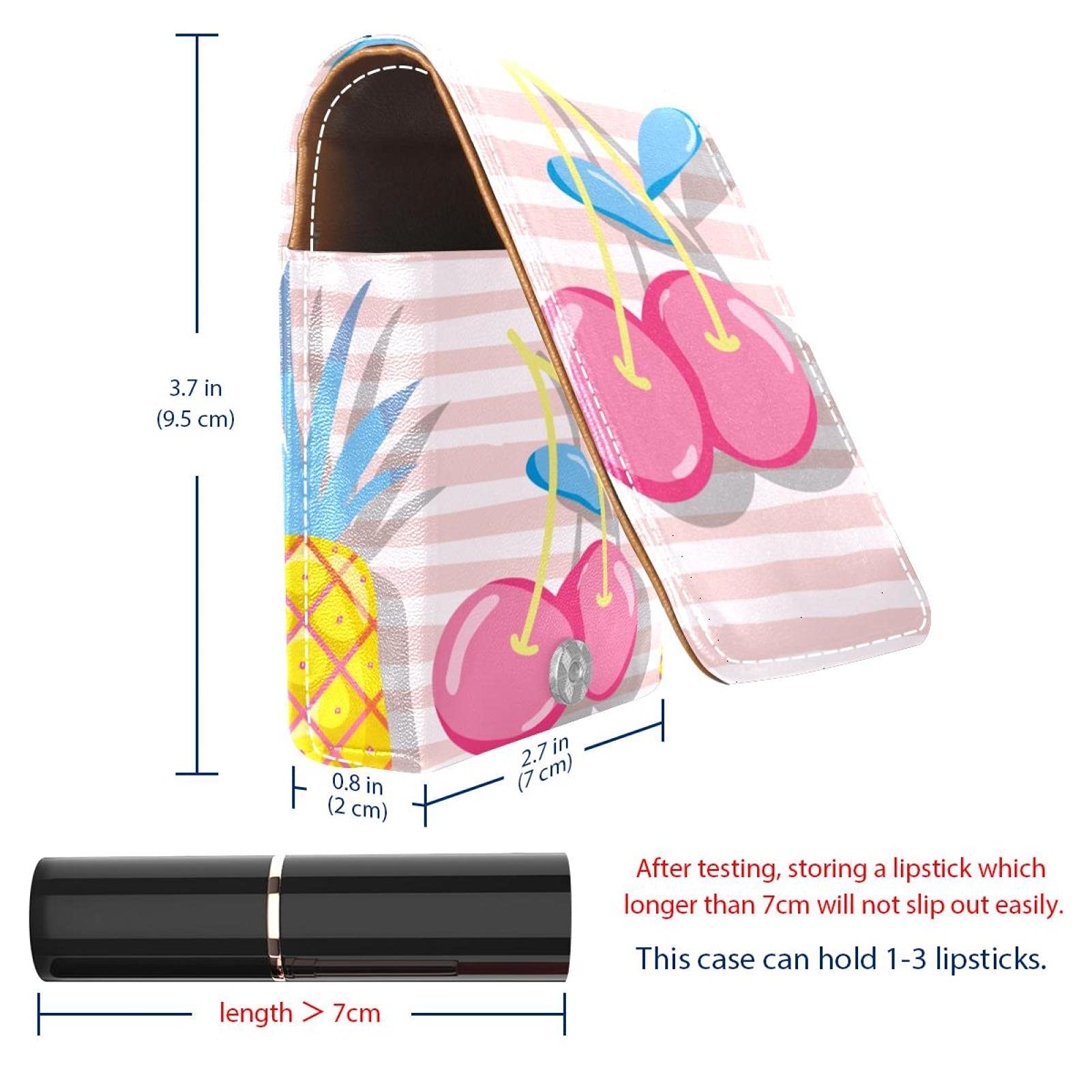 Portable Lipstick Organizer with Mirror - Holds 3 Lipsticks for Travel & Daily Use