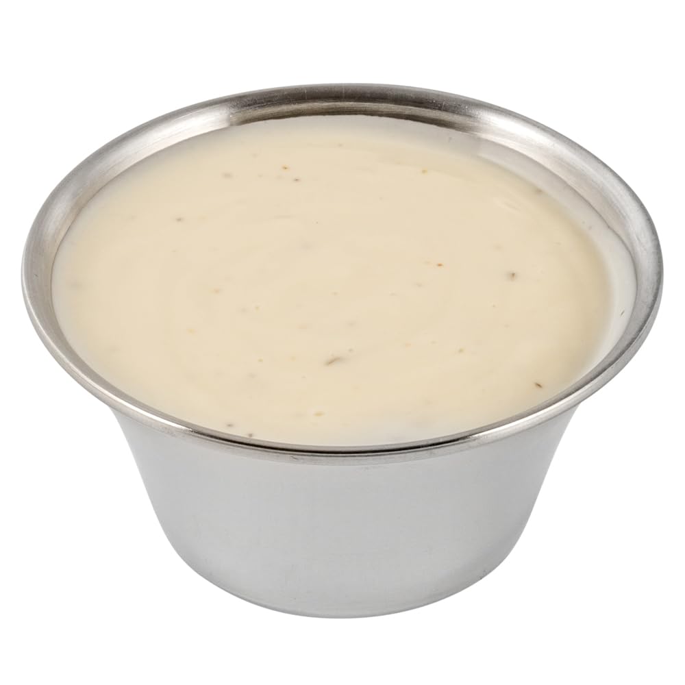Restaurantware 4oz Stainless Steel Sauce Cups - 10 Pack Round Reusable Dip Cups for Condiments, Individual Portions | Stackable & Durable for Restaurants, Catering, Parties, Home Use