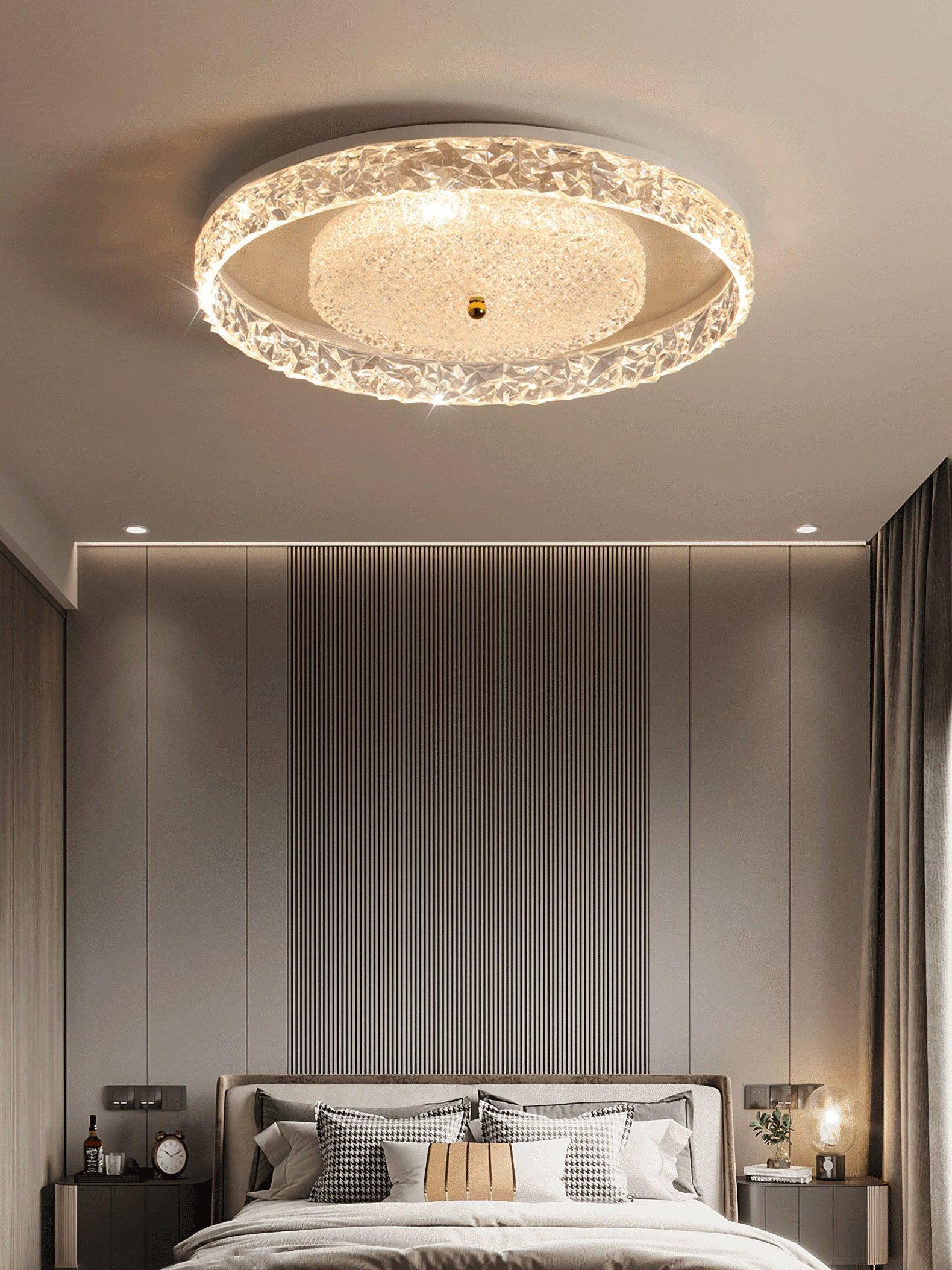 Crystal Embedded Ceiling Lamp - Elegant Chandelier Lighting Fixture for Living Room, Bedroom & Dining Room Decor | Perfect for Home, Hotel & Wedding Venue Lighting