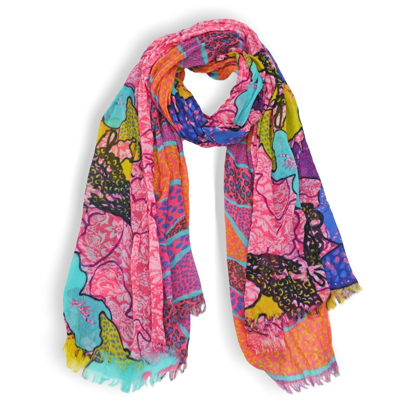 【Samantha Safari Wonderland Scarf】时尚印花丝巾 女士百搭春夏薄款围巾 旅行度假拍照必备配饰
