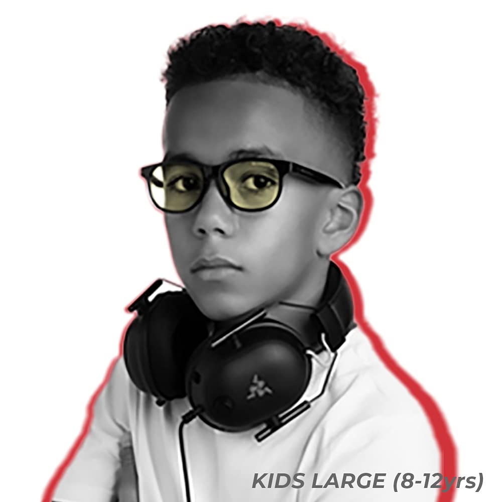 GUNNAR Blue Light Blocking Glasses for Kids (Ages 8-12) - 65% Blue Light Protection - Crystal, Amber & Rush Tint Options - Perfect for Online Classes, Gaming & Screen Time