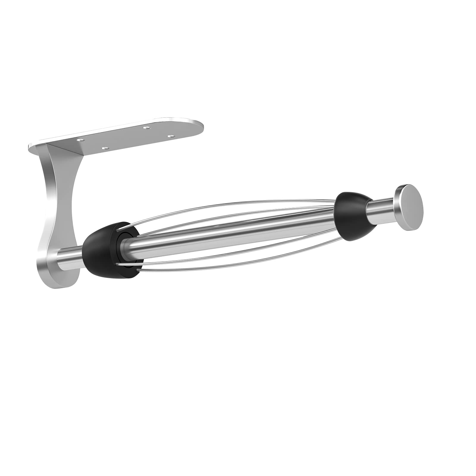 Stainless Steel Under Cabinet Paper Towel Holder - One-Handed Tear, Wall Mount & Adhesive - Silver Kitchen Roll Holder with Ratchet Mechanism for Farmhouse, Bathroom & Kitchen Decor | Perfect for Easy Access While Cooking, Cleaning & Home Organization