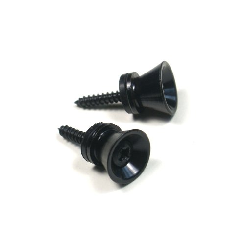 Premium Guitar Strap Buttons with Screws & Washers - Heavy Duty Black Strap Pins for Electric/Acoustic Guitars (C40) | Perfect for Live Performances, Studio Recording & Guitar Maintenance