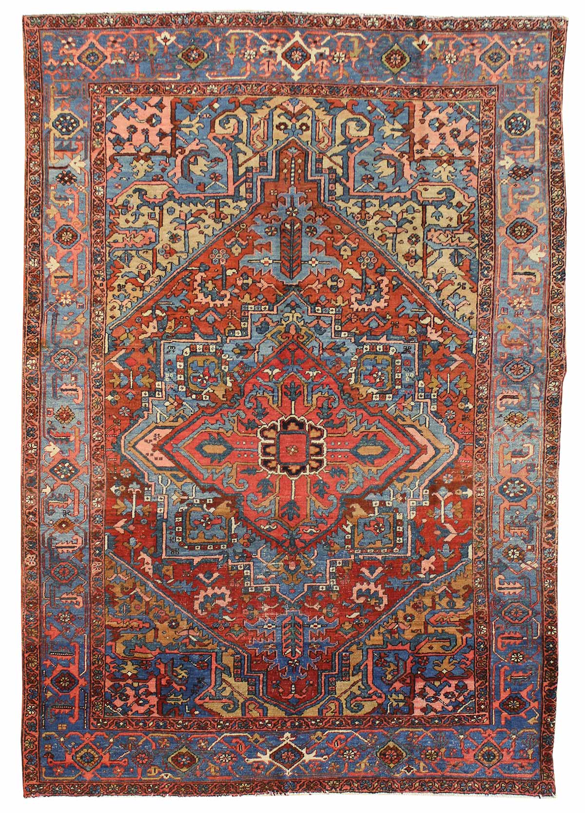Vintage Heriz Handwoven Tribal Rug - Authentic Persian Carpet, Traditional Oriental Design, JF6741 - Perfect for Living Room, Bedroom & Home Decor