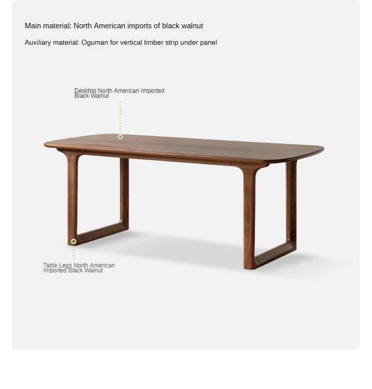 Premium Black Walnut Solid Wood Rectangular Coffee Table - Rustic Modern Living Room Furniture for Home Decor & Tea Time Relaxation