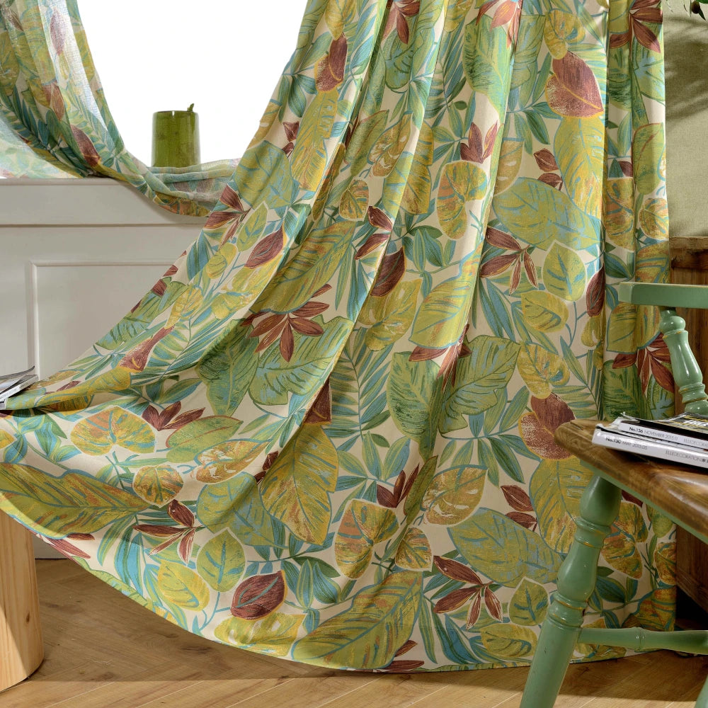 Amara Countryside Botanical Blackout Curtains - Custom Room Darkening Drapes for Bedroom & Living Room | Floral Print Window Treatments for Home Decor
