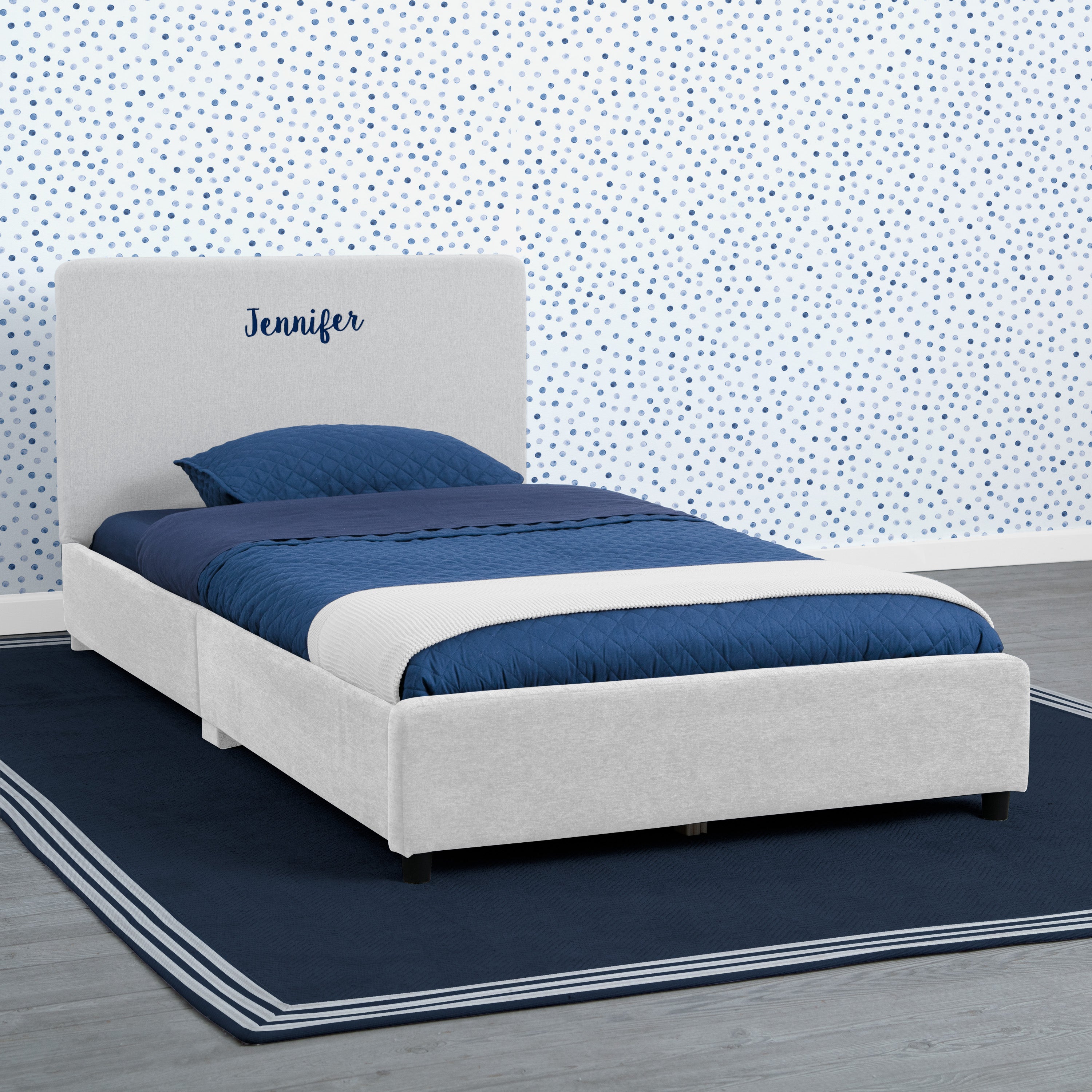 Custom Upholstered Twin Size Bed with Headboard - Perfect for Kids' Rooms, Guest Bedrooms & Small Spaces