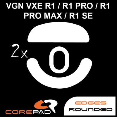 Corepad Skatez Mouse Feet for VGN R1, R1 Pro, R1 Pro Max & R1 SE - Smooth Gliding Gaming Mouse Skates for Esports & FPS Gaming