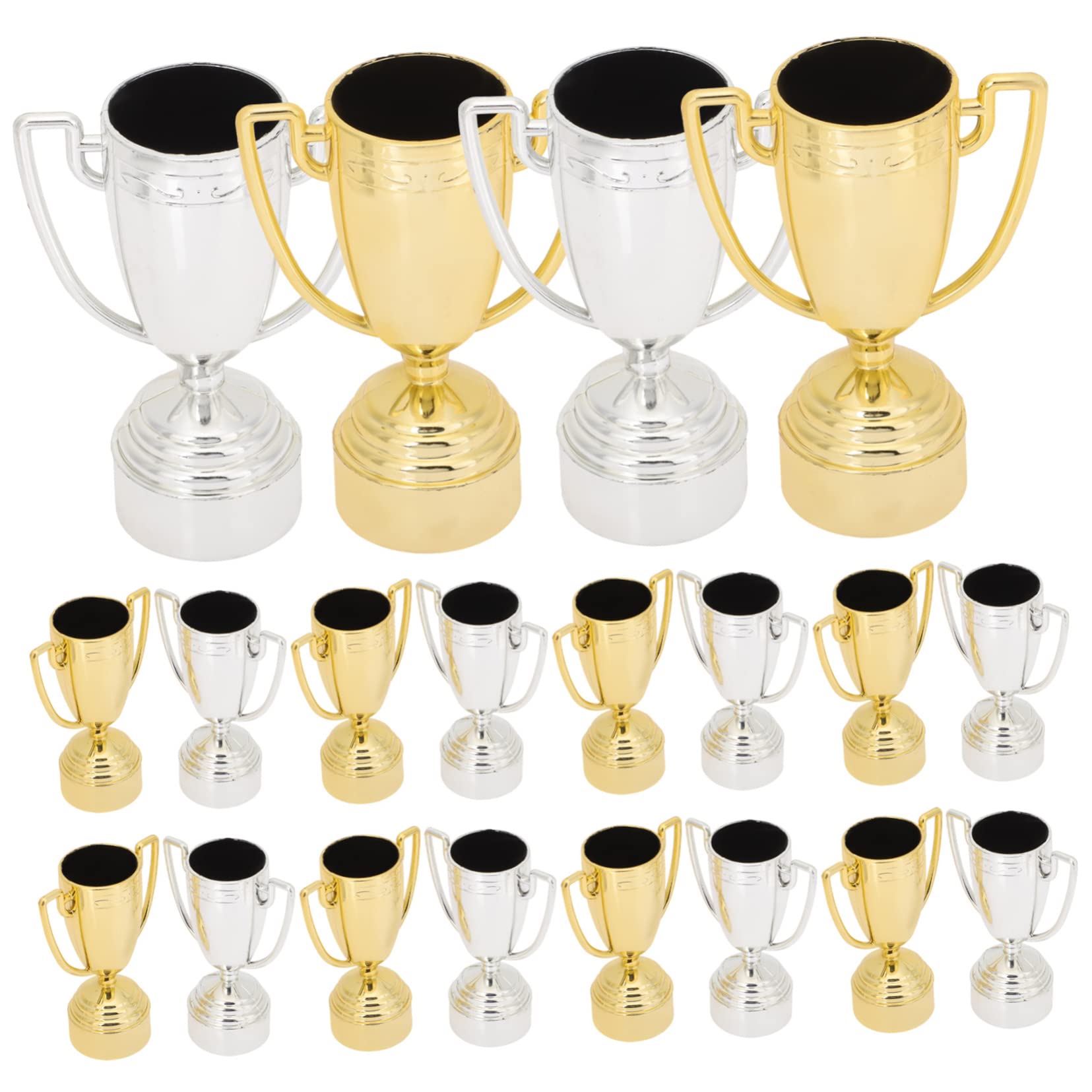BRIGHTFUFU 100 Pcs Reusable Mini Plastic Trophies for Kids - Small Prize Awards for Classroom, Sports, Birthday Parties & School Events