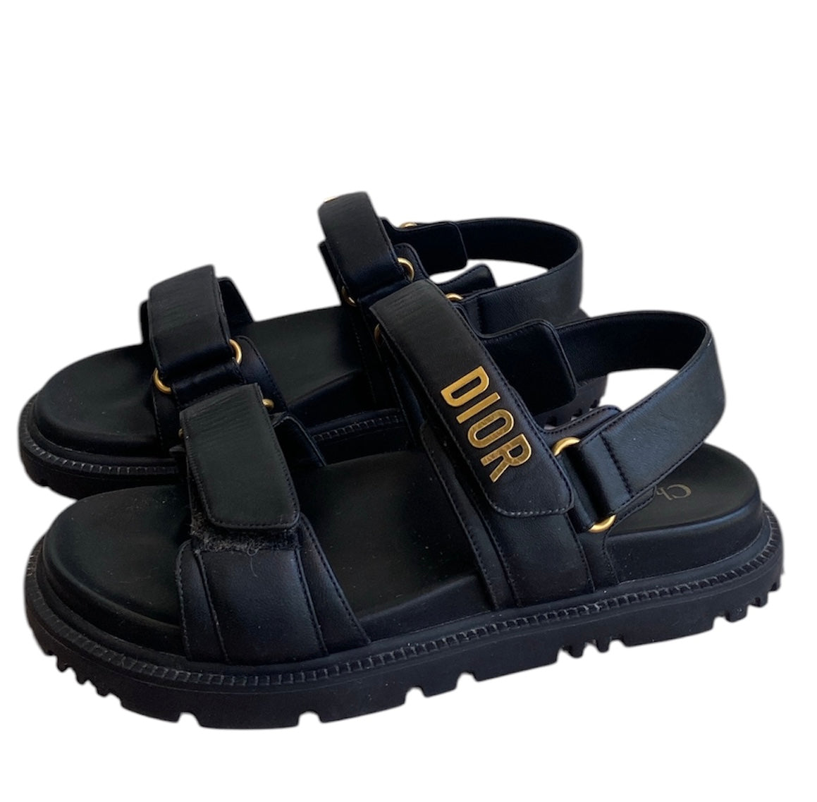 Dior Black Dioract Sandals for Women - Luxury Leather Slide Sandals with Embellished Dior Logo - Perfect for Summer, Beach, and Casual Outings