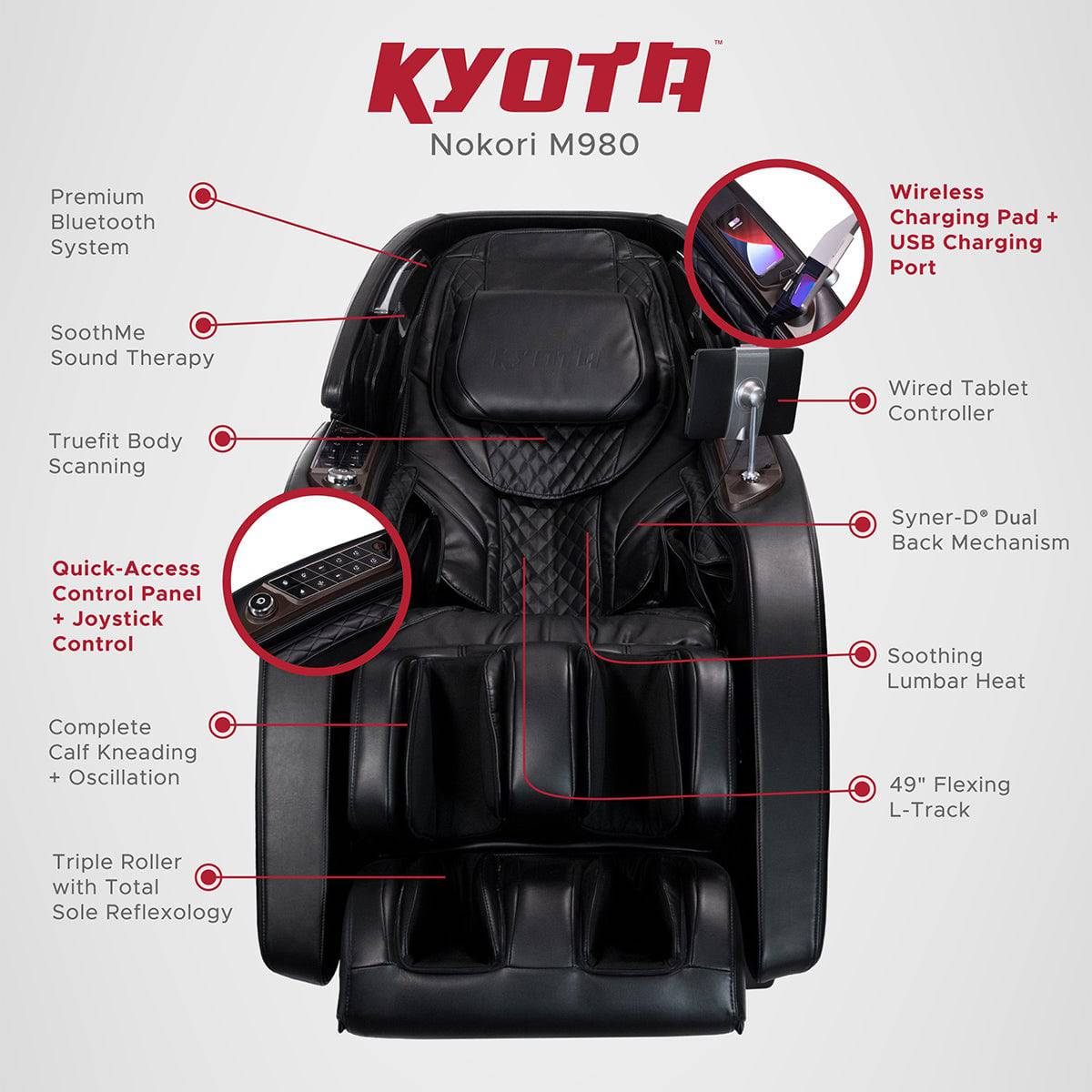 Kyota Nokori M980 Syner D Massage Chair - Certified Pre-Owned - Full Body Shiatsu Massage for Home & Office Relaxation