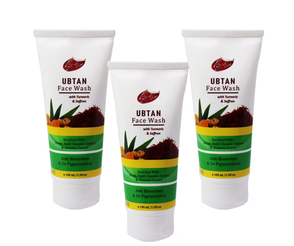 Suvidacare Ubtan Face Wash 100ml (Pack of 2) - Natural Brightening & Exfoliating Facial Cleanser for Glowing Skin | Perfect for Daily Skincare Routine & Acne-Prone Skin