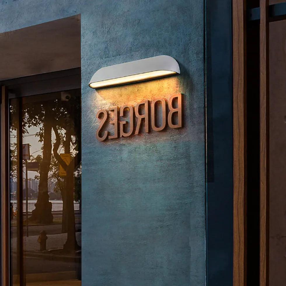 Semi Elliptical Stone Outdoor Wall Lights - Weatherproof Exterior Sconce for Garden, Patio, Porch & Pathway Lighting