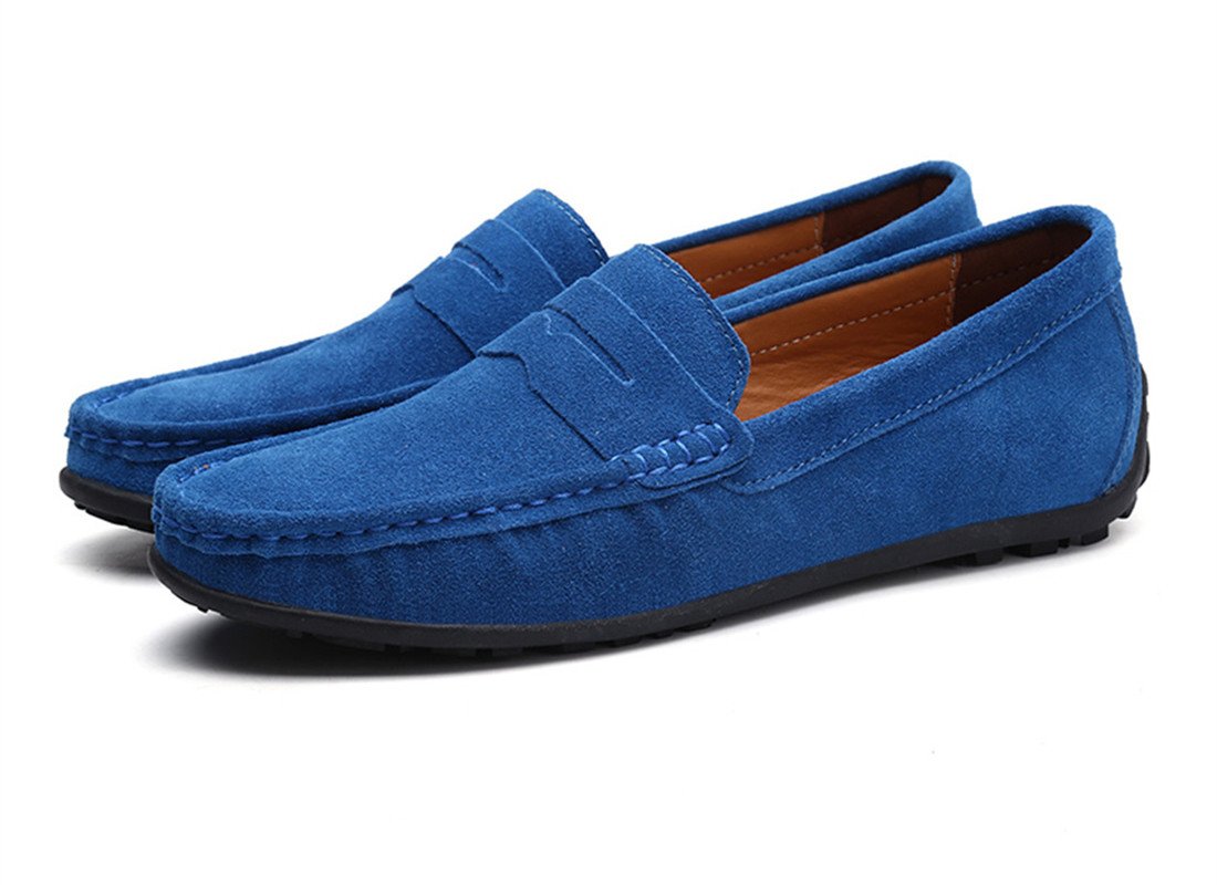 Stylish Men's Suede Leather Penny Loafers - Comfortable Slip-On Driving Moccasins & Boat Shoes for Casual Wear, Office & Outdoor Activities