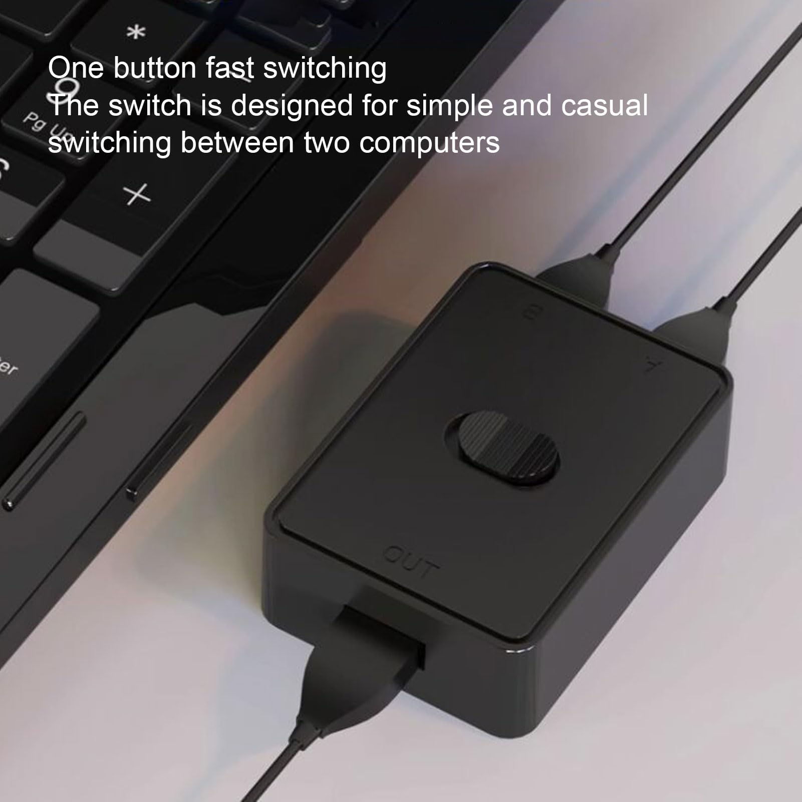 USB 2.0 Switch Selector - 2 Port Bidirectional Printer Scanner Keyboard Switcher | Plug and Play | One Button Switching | Durable Design with USB Cable | Perfect for Home Office, Gaming Setup & Multi-Device Workstations