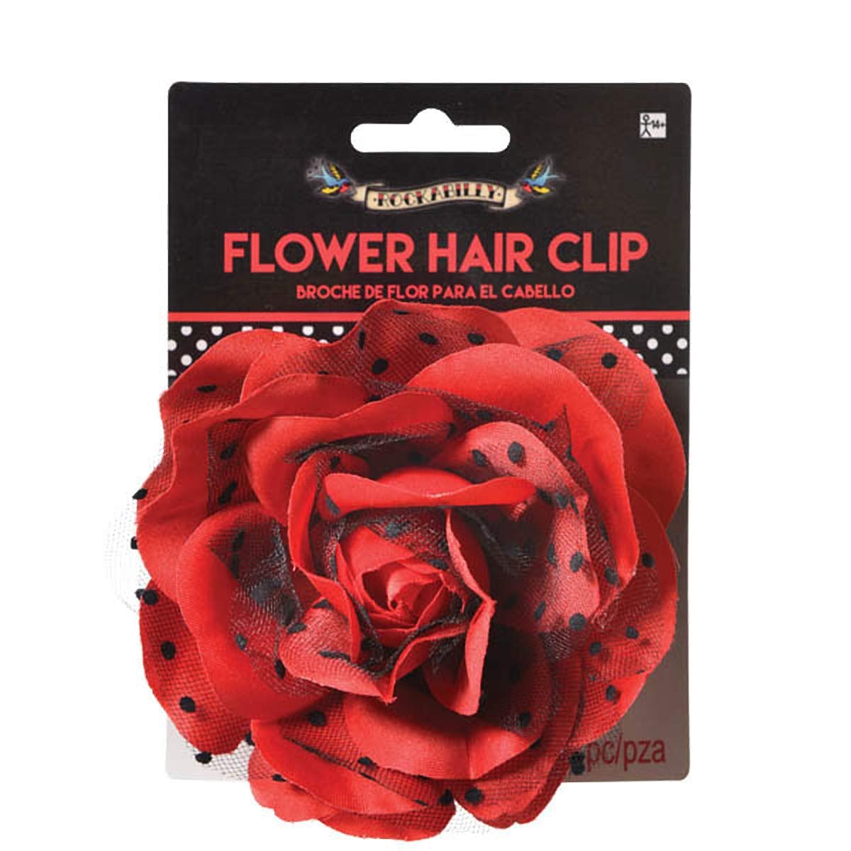 Vintage Style Rose Hair Clip for Women - Rockabilly Retro Hair Accessories for Parties, Weddings & Everyday Wear