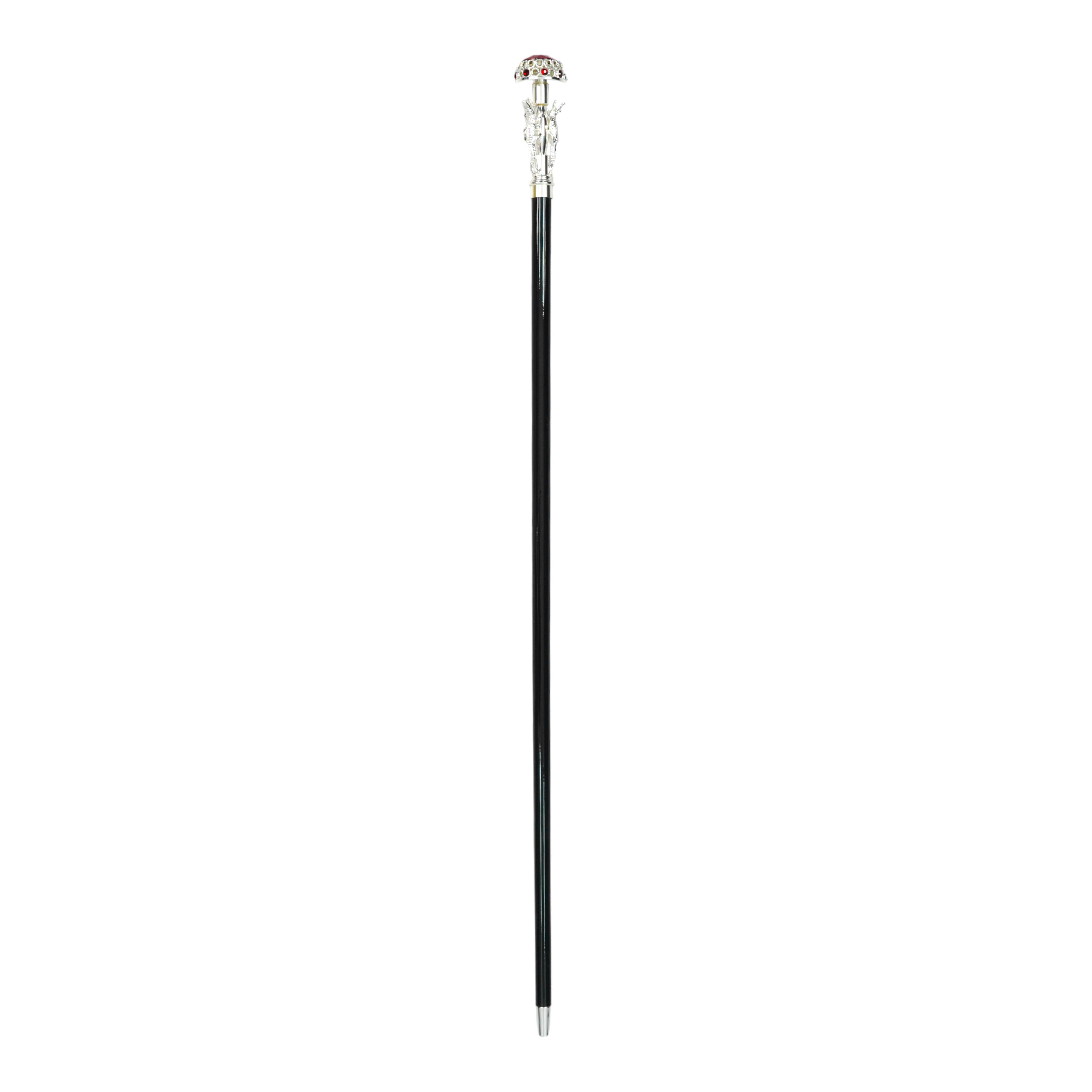 Premium Luxury Walking Cane with Genuine Crocodile Handle - 925 Silver Plated Italian Craftsmanship (Ideal for Formal Events, Weddings & Collector's Gifts)