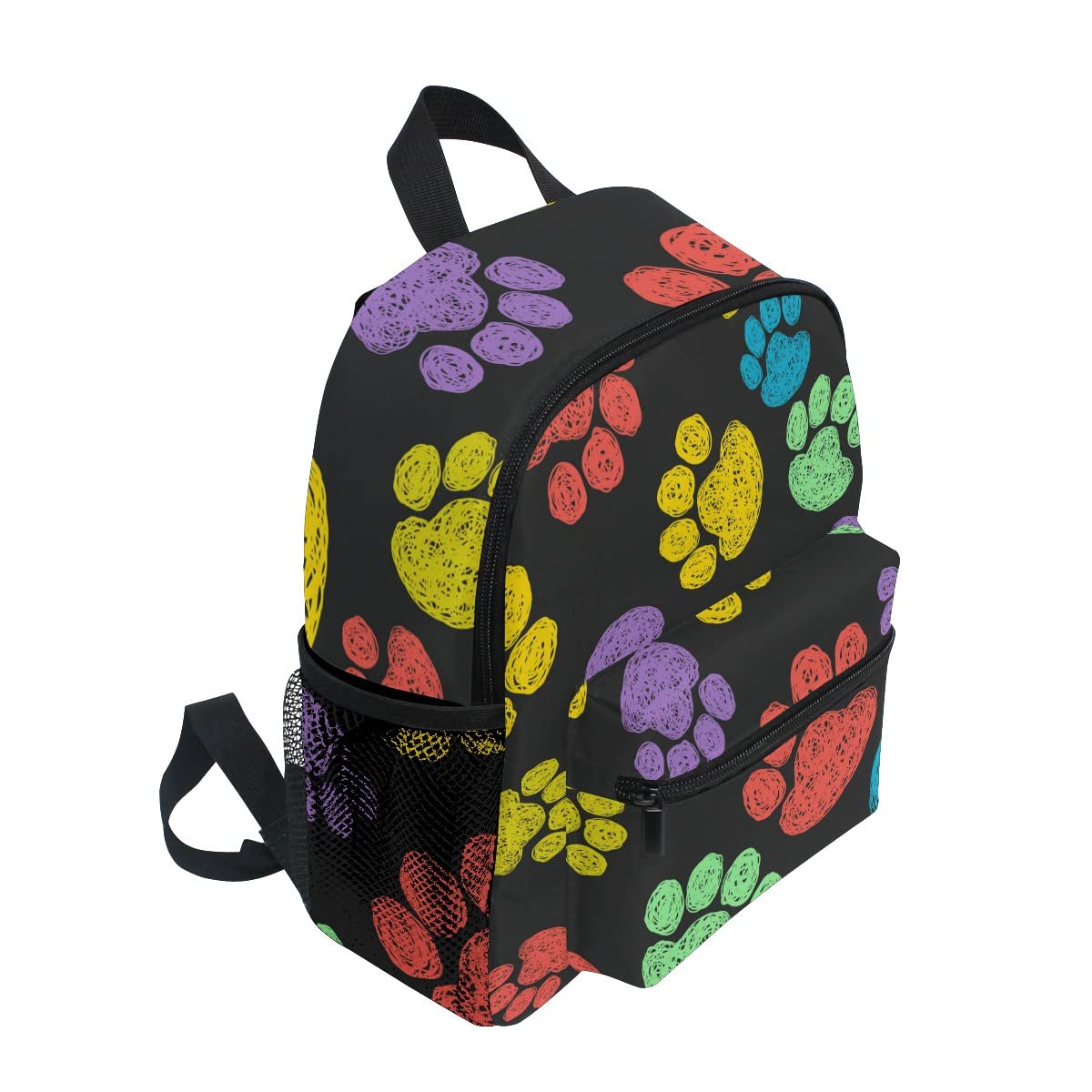 **JIPONI Cute Rainbow Dog Paw Print Toddler Backpack for Girls & Boys - Lightweight Preschool Backpack with Adjustable Chest Strap & Pockets - Perfect for Daycare, Travel, and School**
