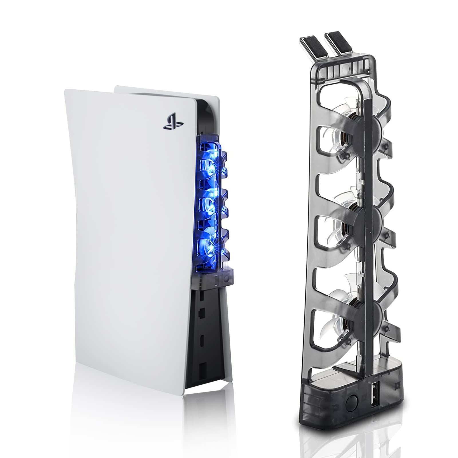 PS5 Cooling Fan with LED Light - High Efficiency Cooling System for PlayStation 5 Digital & Disc Edition - Perfect for Gaming Marathons & Overheating Prevention