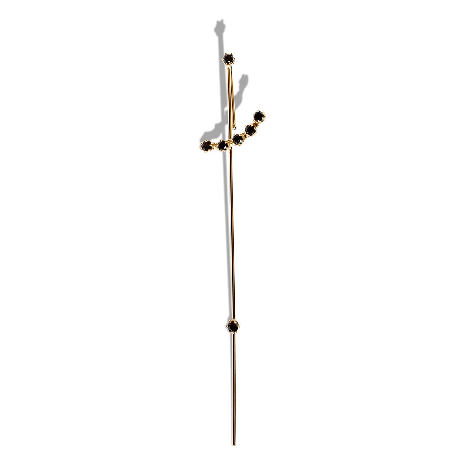 Dark Magic Wand Gold Needle Earrings - Gothic Jewelry for Women, Witchy Aesthetic Earrings for Halloween Costume & Cosplay