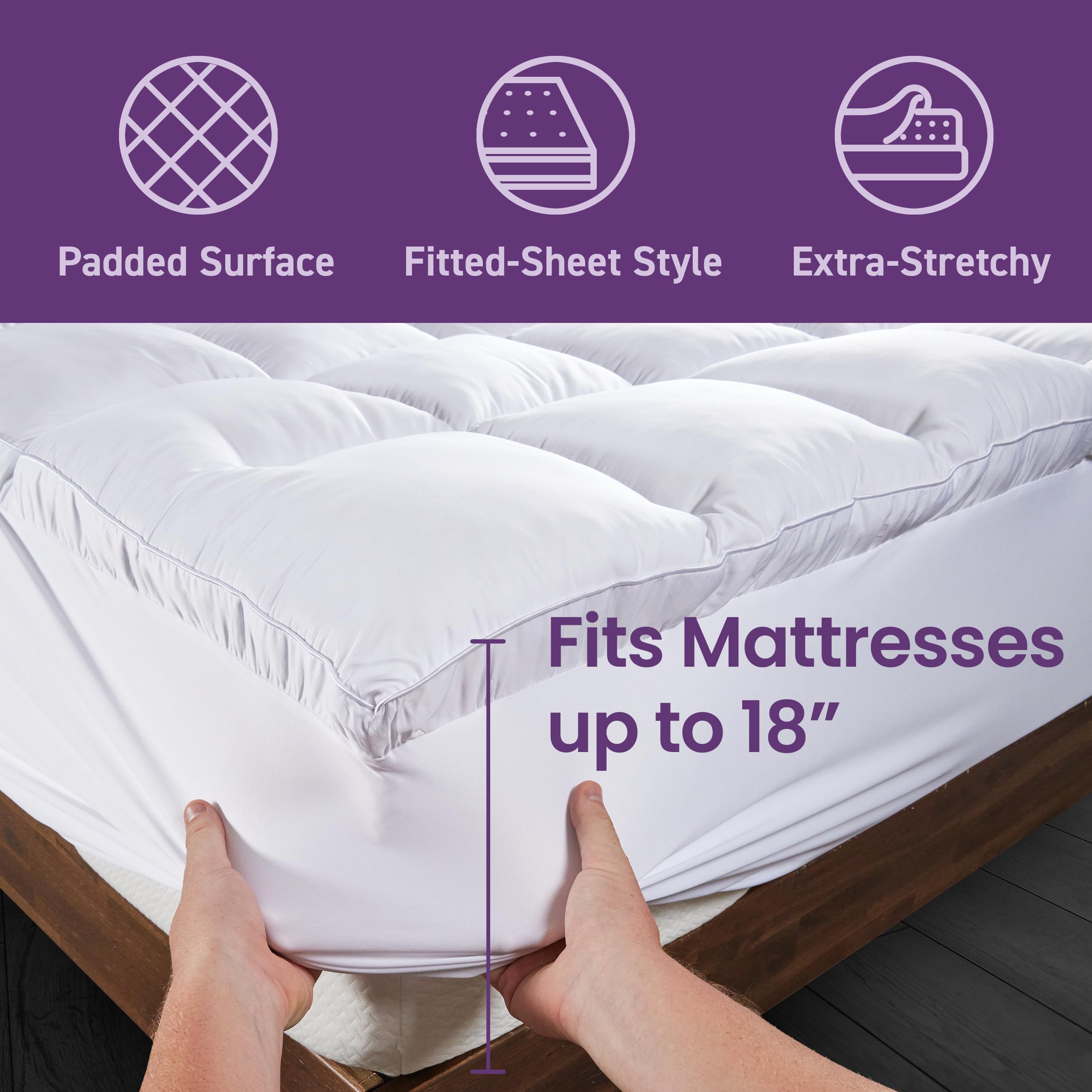 SafeRest CloudGuard Full Size Hybrid Mattress Protector & Pad - 100% Waterproof Quilted Pillow Top Cover - Extra Padded Plush Mattress Topper for Bed - Ideal for Allergy Protection, Spill Prevention & Enhanced Comfort