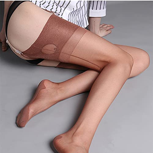 Sexy Retro Back Seam Thigh High Stockings for Women - 8D Ultra Thin Sheer Nylon Pantyhose with Back Seam Detail - Perfect for Parties, Cosplay & Vintage Outfits (White)