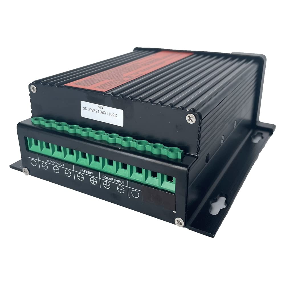 Rewindagic 1200W MPPT Hybrid Charge Controller - 1000W Wind & 200W Solar Input - 12V/24V/48V Off-Grid Power System for Wind Turbine & Solar Panel (48V Version) - Perfect for Remote Cabins, RVs & Emergency Backup Power