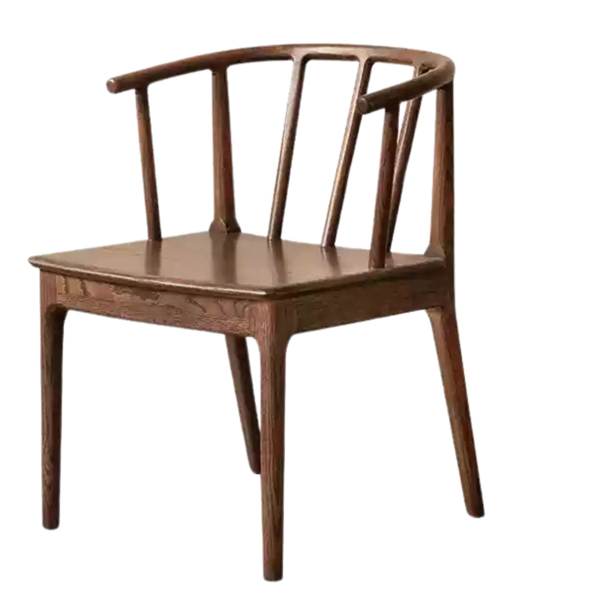 Solid Oak Wood Round Dining Chair - Rustic Farmhouse Style for Kitchen, Dining Room & Patio