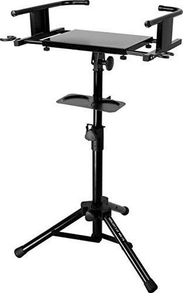 VocoPro MS-76 TV Monitor Stand with Adjustable Height - Universal Flat Screen TV Stand for Living Room, Bedroom & Office - Sturdy Metal Base with Cable Management System - Perfect for Home Entertainment & Workspace Setup