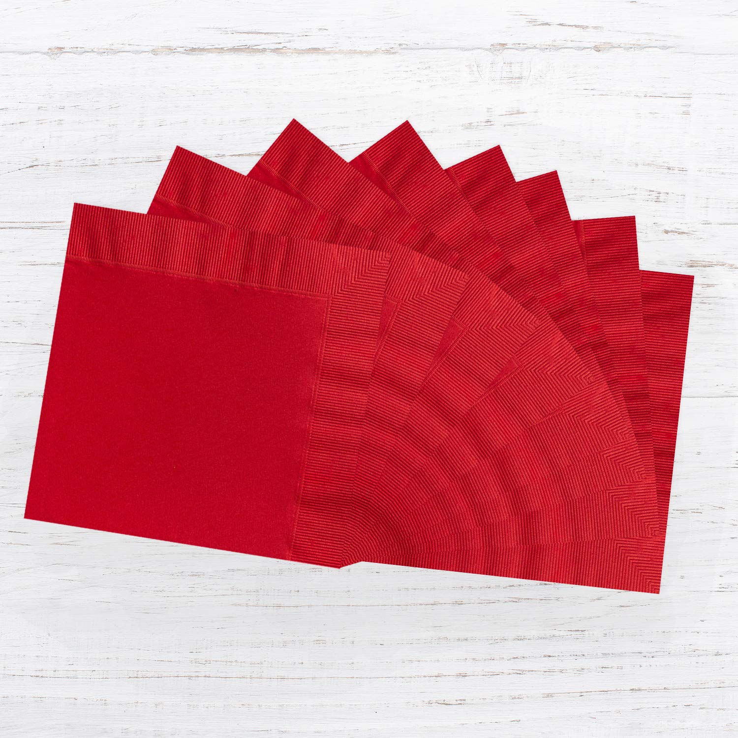 Premium Red Beverage Napkins - 100 Count, 4.75