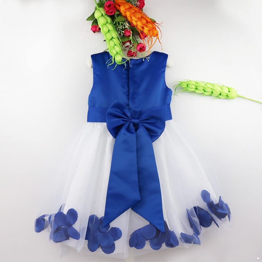 Flower Girl Dress for Kids - Princess Sleeveless Bowknot Petals Formal Gown for Weddings, Birthday Parties & Special Occasions | Perfect for Bridesmaids, Pageants & First Communion