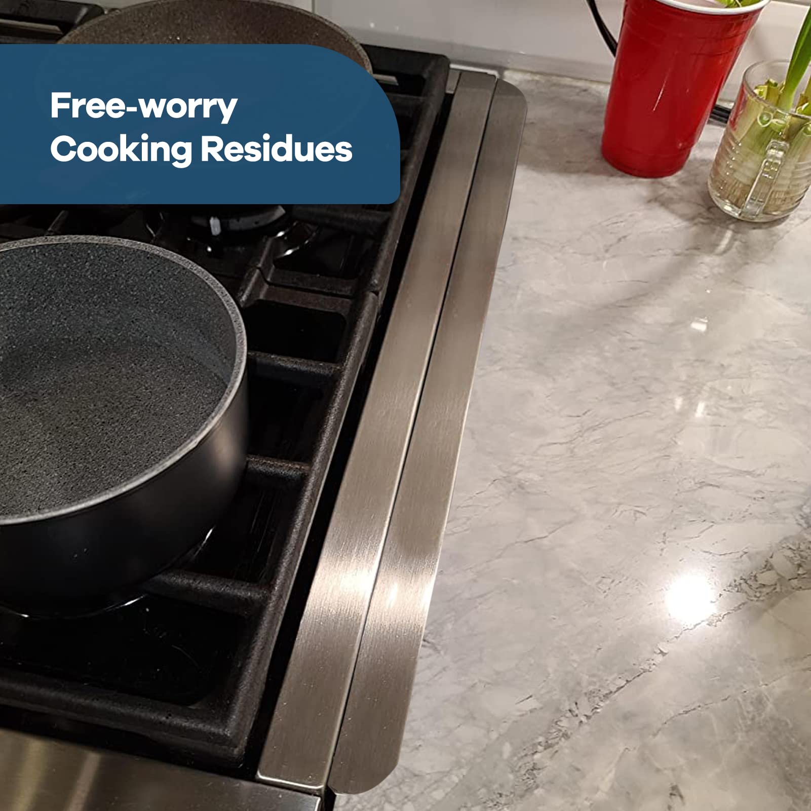 Stainless Steel Stove Gap Cover - Heat Resistant Oven Gap Filler for Gas Stoves (14.5