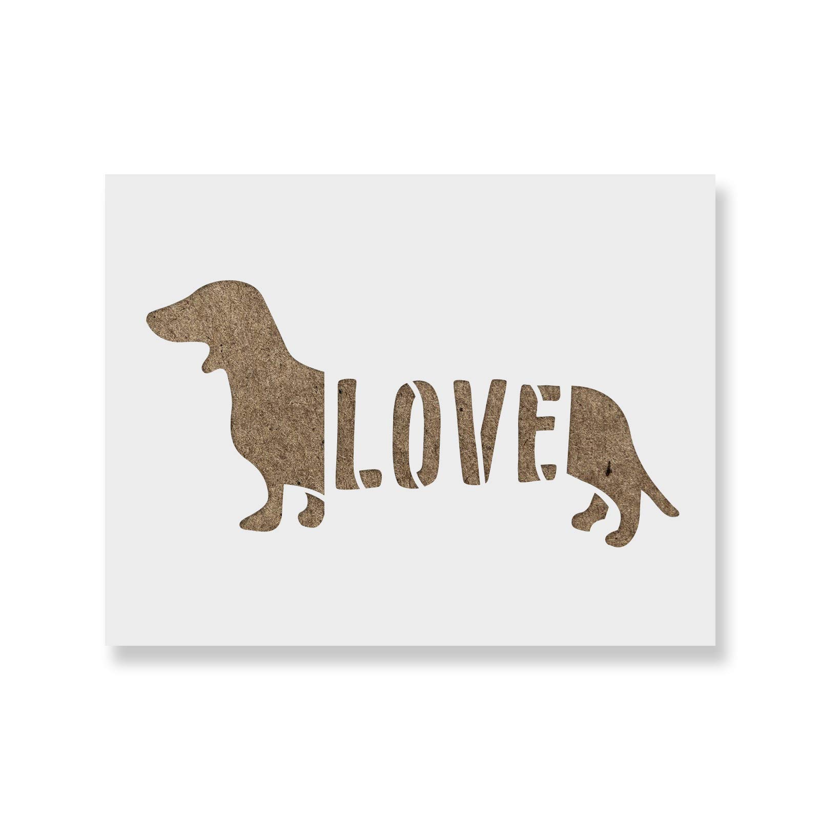Dachshund Dog Love Stencil - Reusable Art Stencil for DIY Crafts, Home Decor, and Pet Lover Gifts - Perfect for Wood, Fabric, and Wall Painting Projects