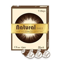 12Pcs Natural Dali Black Colored Contact Lenses - 7 Days Wear for Halloween, Cosplay & Costume Parties - Soft & Comfortable Circle Lenses for Eye Color Change