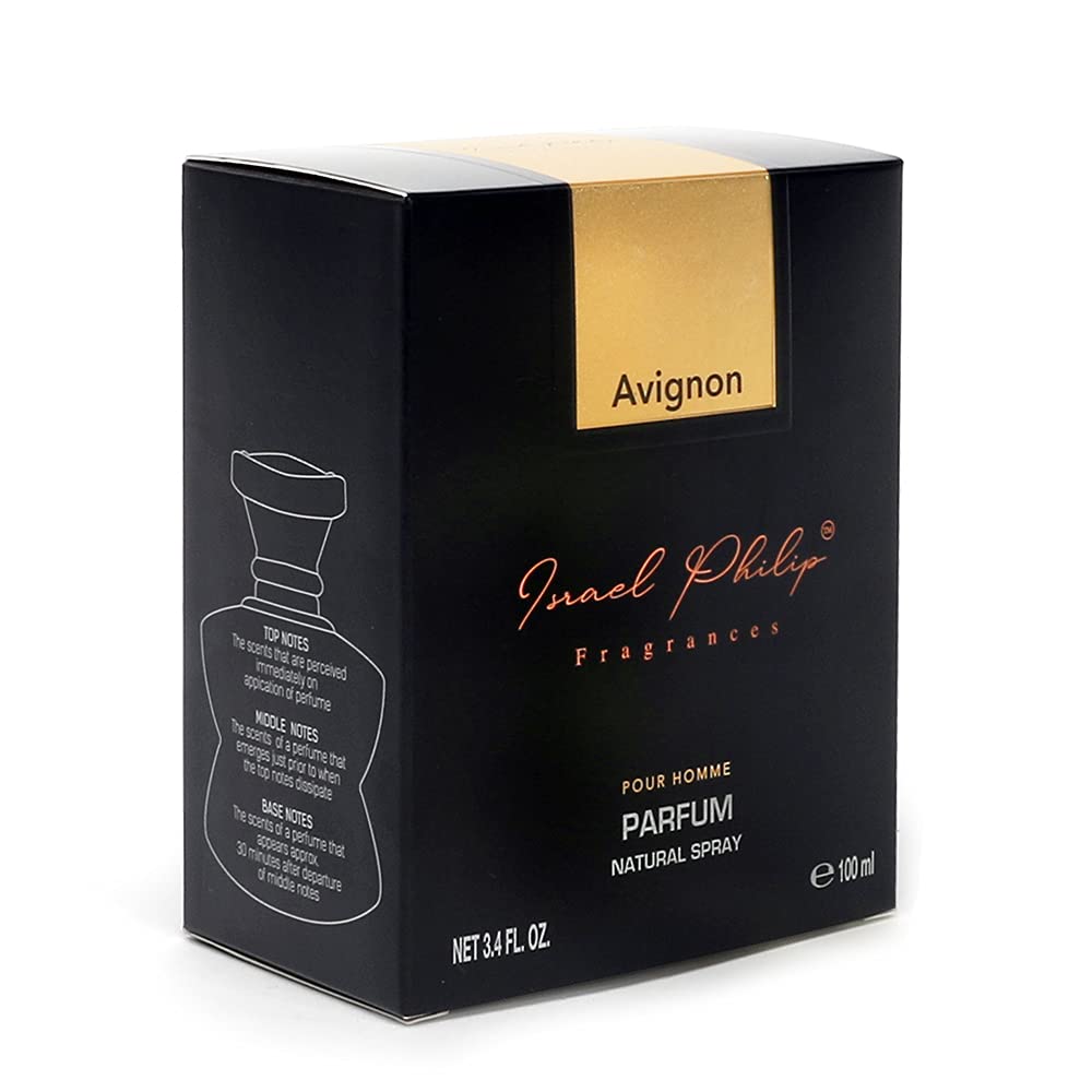 Israel Philip Fragrances - Avignon Perfume (100ml) | Premium Parfum Grade with Natural Essential Oils | Gold Collection Long-Lasting 10-13 Hours | Luxury Scent for Evening Events, Date Nights & Special Occasions