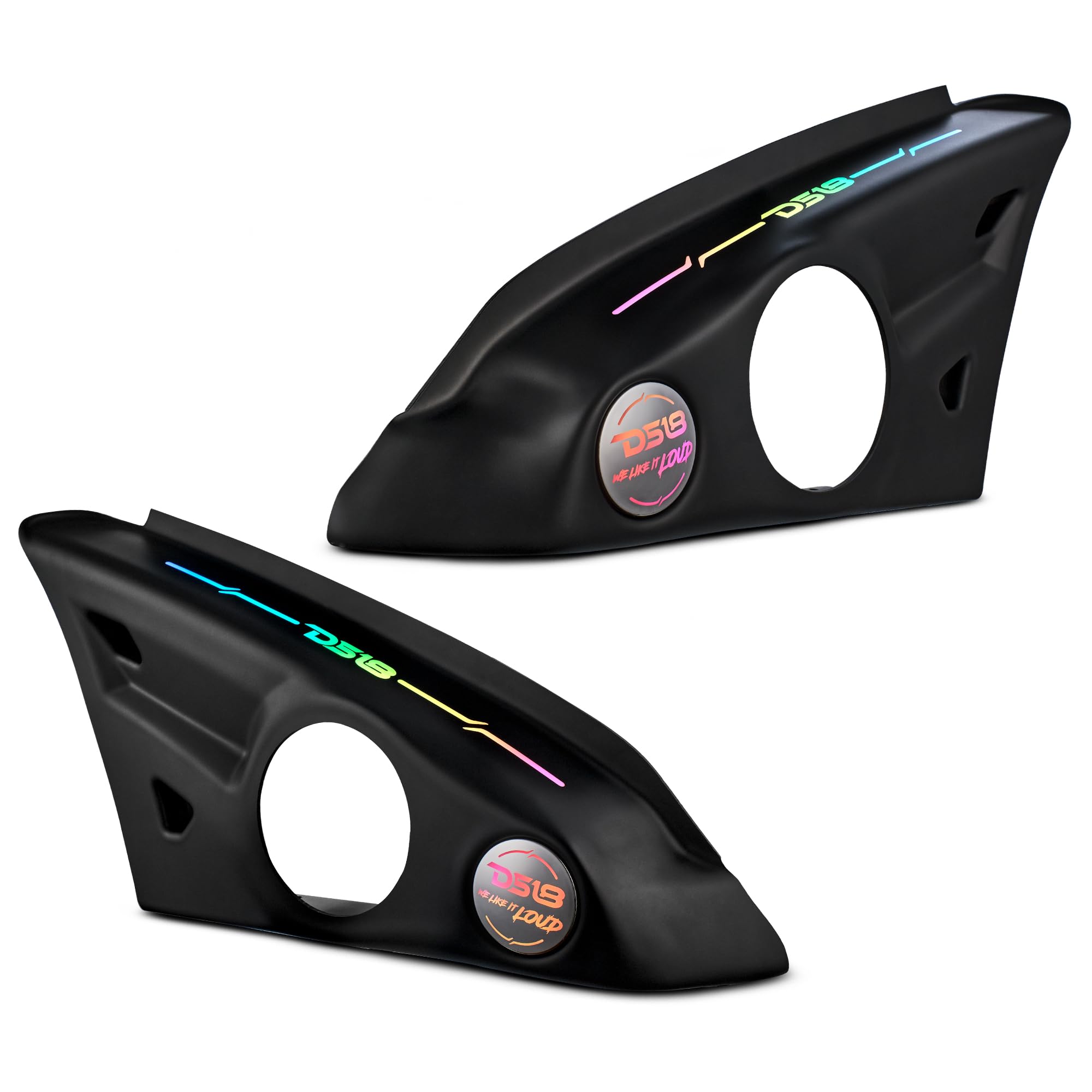 DS18 SLG-AR6V2 Polaris Slingshot Arm Rest Enclosure with Digital LED Lights (2015+ Models) - Fits 2X 6.5