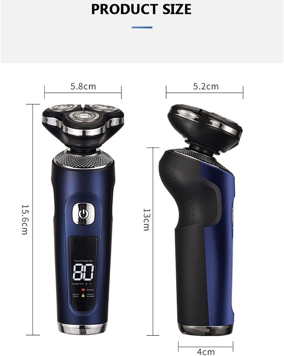 Best Electric Razor for Men - Rechargeable 3-Blade Shaver with Multi-Function Trimmer | Portable Beard Grooming Kit for Travel, Home & Office Use