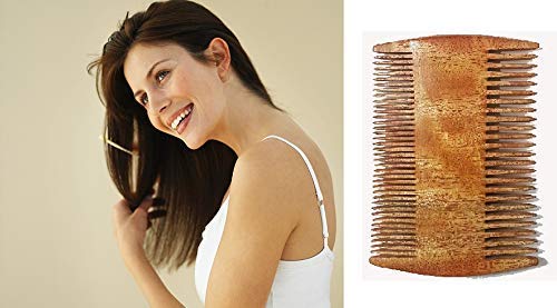 Premium Double-Sided Neem Wood Hair Comb for Hair Growth - Natural Ayurvedic Scalp Massager for Men & Women (Pack of 1) - Ideal for Daily Hair Care, Detangling & Stimulating Hair Follicles