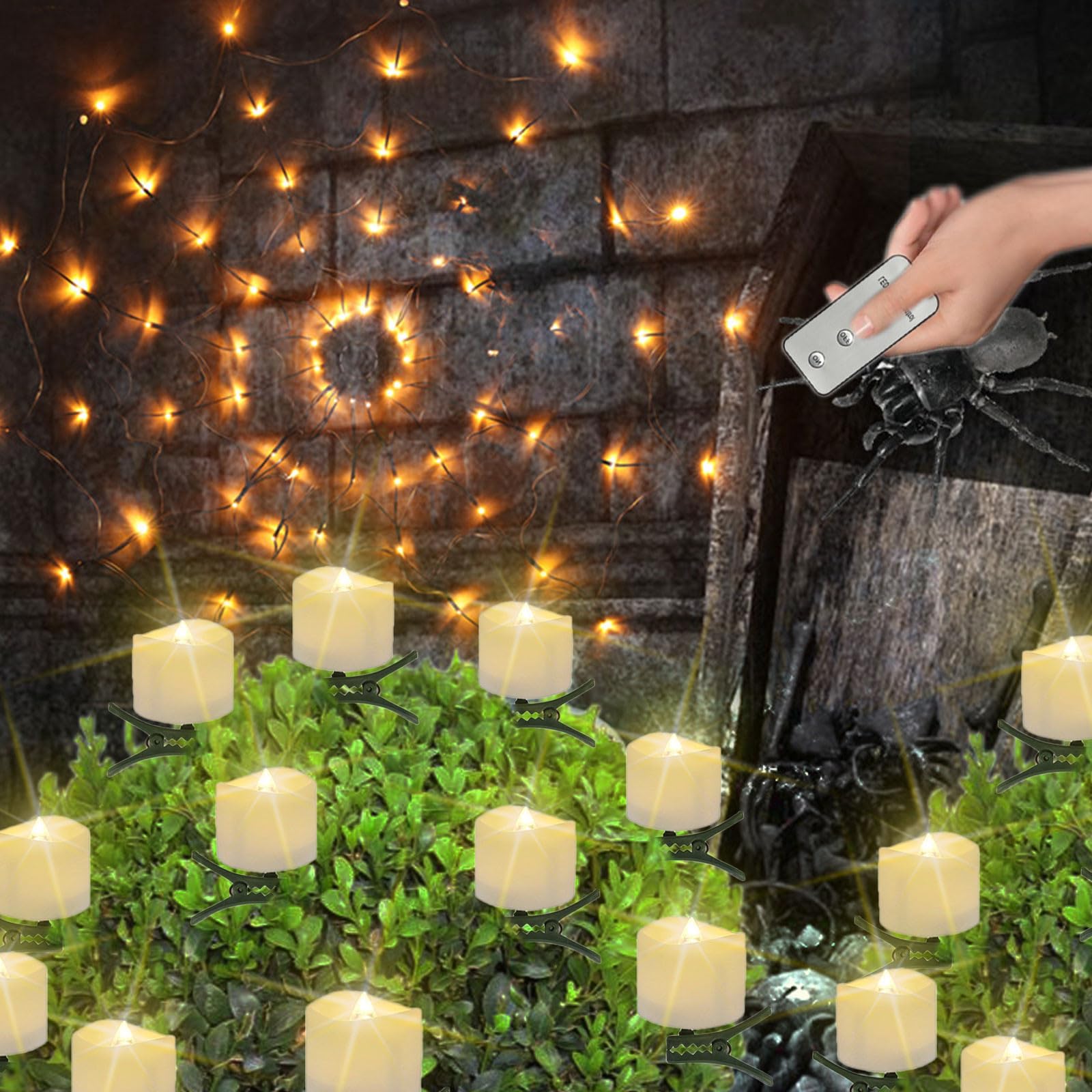 9-Pack Flameless LED Votive Candles with Timer & Remote Control - Battery Operated LED Tea Lights, 2-Button On/Off & Timing Function - Perfect for Halloween, Christmas Tree, Wedding, Party & Home Decor