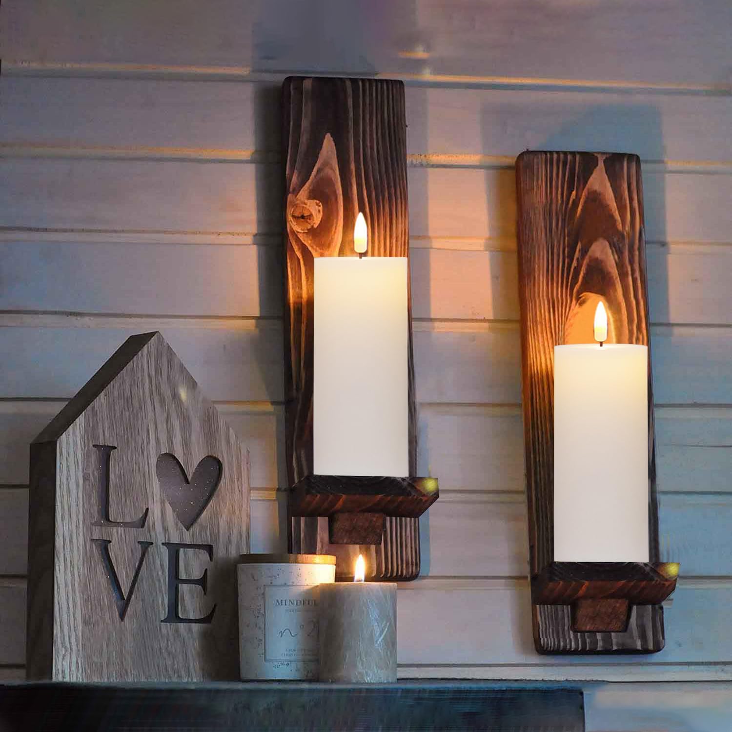 2-Pack White Flameless LED Candles (2.2x5 Inch) - Battery Operated with Remote Control, Realistic Flickering Effect - Perfect for Christmas Decor, Fireplace, Wedding, Party & Home Ambiance Lighting
