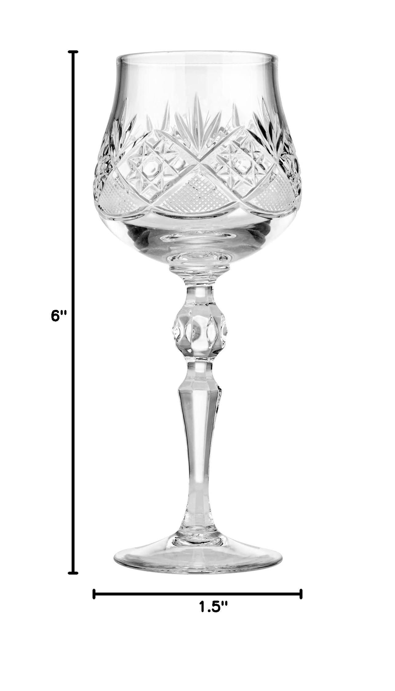 Premium 8 Oz Handmade Crystal Wine Glasses - Long Stem Clear Red & White Wine Goblets, Elegant Wedding Gift Set of 6 - Perfect for Dinner Parties, Anniversary Celebrations & Romantic Date Nights