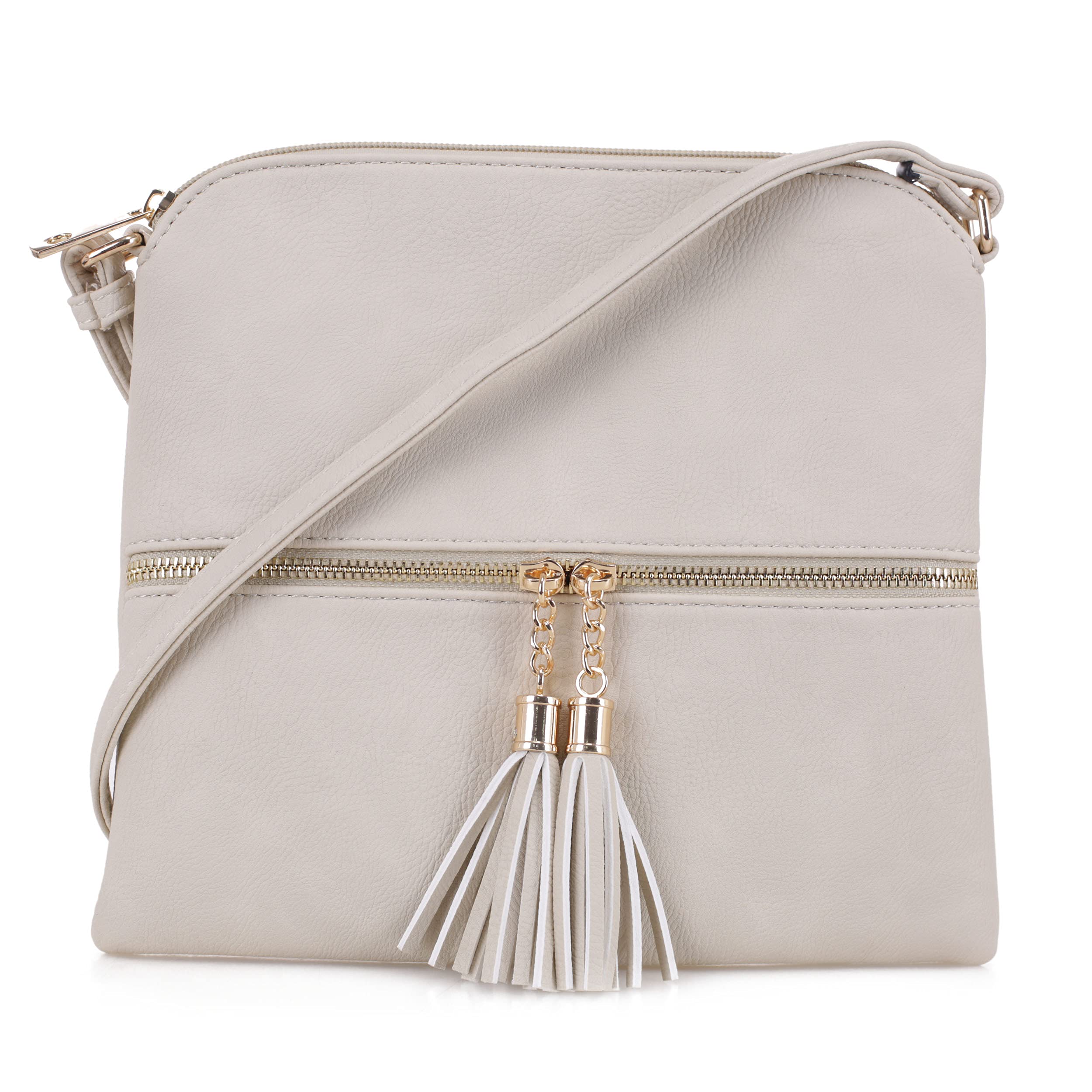 Lightweight Medium Crossbody Shoulder Bag with Tassel & Zipper Pocket for Women - Stylish Casual Purse for Travel, Shopping & Everyday Use